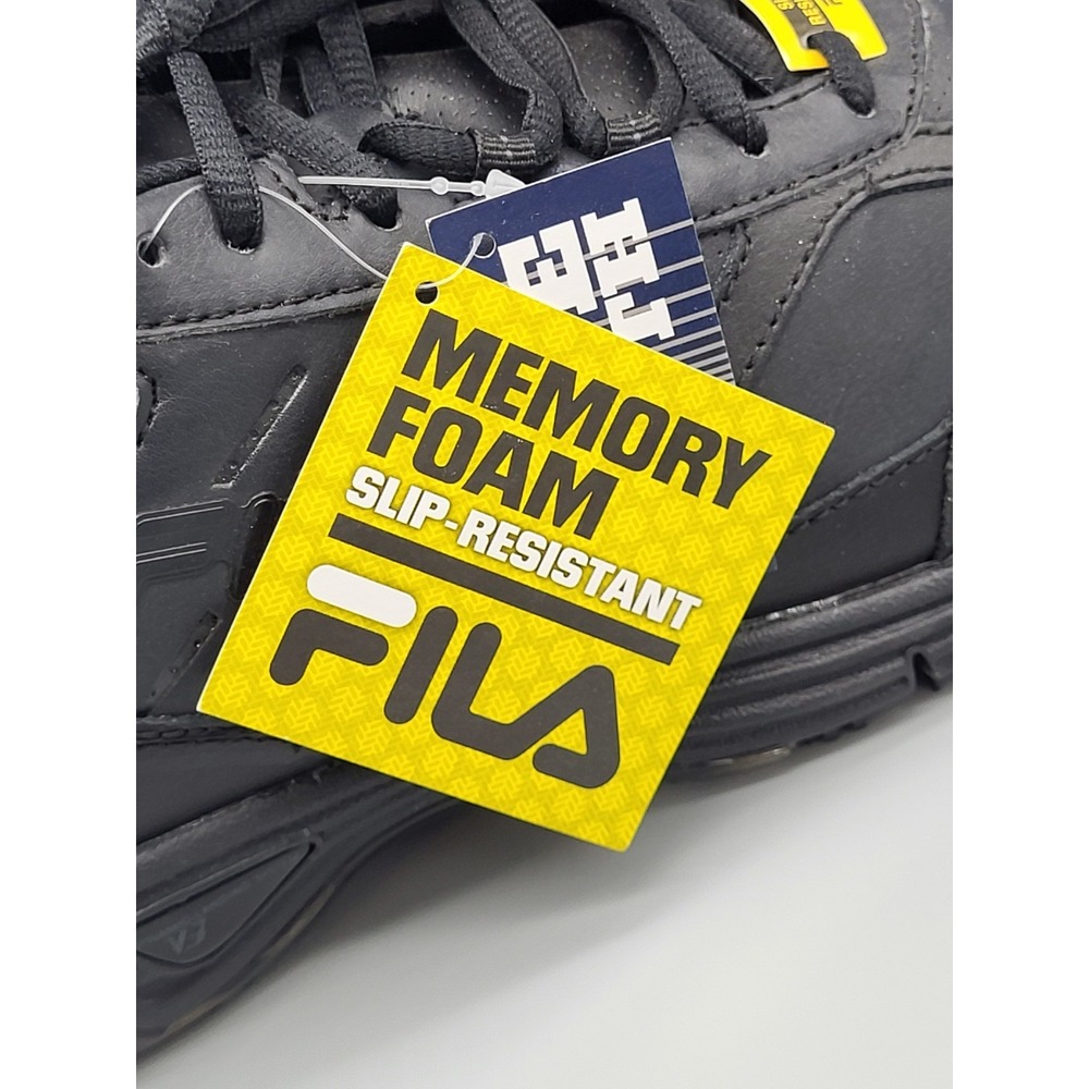 NIB Fila Black Slip Resistant Memory Foam Work Sneakers Sz 10W - Picture 7 of 9